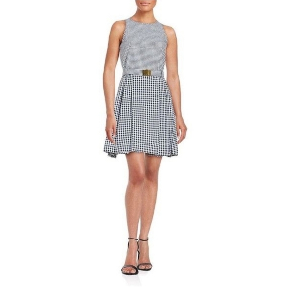 MICHAEL Michael Kors Black & White Seersucker Mixed Gingham Dress Size 2 - Picture 3 of 15